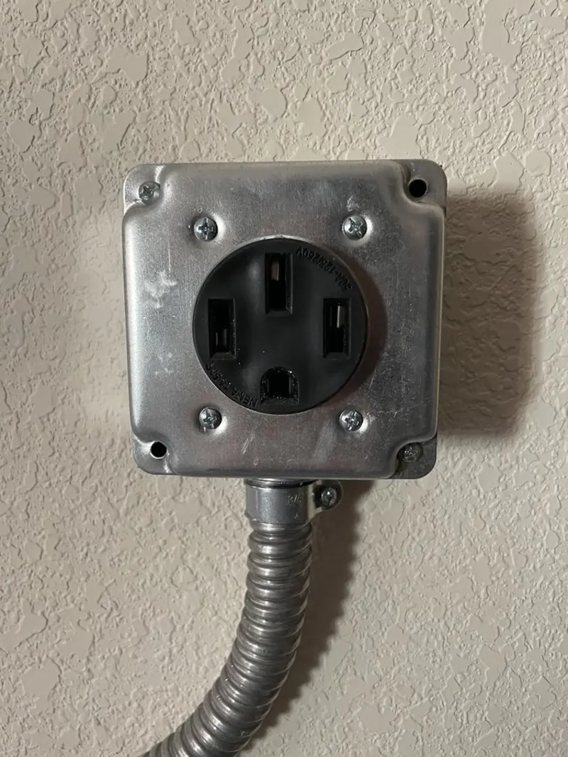 NEMA 14-50 outlet installed for Electrical Panel Upgrade in Stanley